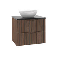 WASCHTISCH 60.6cm Siena Holz und Schwarz - Schwarz, Holzwerkstoff (60.6/52.2/46.5cm) - Petits-meubles