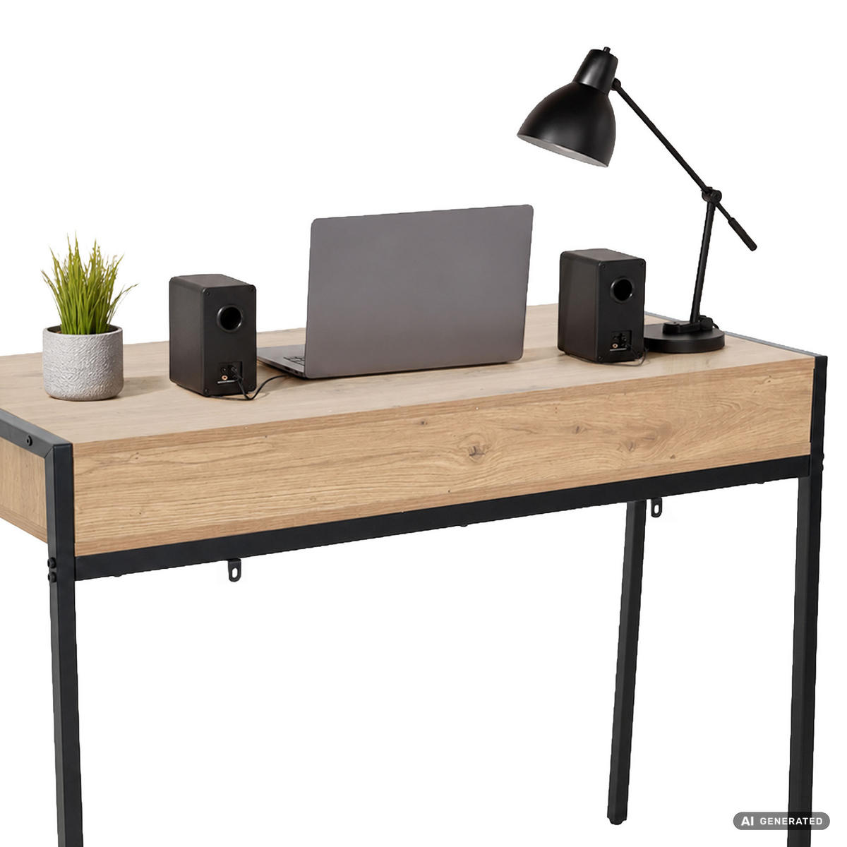 SCHREIBTISCH ZENTIA 100 cm Artisan Eiche - Schwarz/Eiche Artisan, Holzwerkstoff (100/45/80.5cm) - Akord