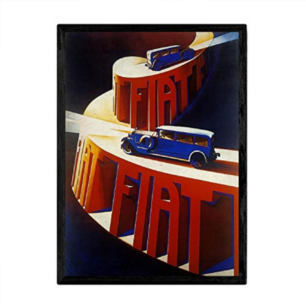 POSTER Fiat Vintage A3 Rahmenlos - Klar, Papier (29.7/5/42cm) - Nacnic