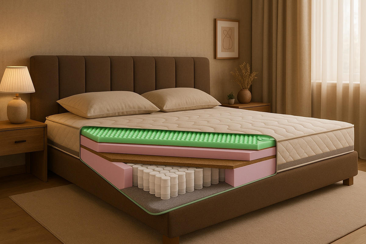 TASCHENMATRATZE Matratze SANTORINI, 200x200 cm, H3/H4 - Weiß, Textil (200/200cm) - Kaiser Möbel