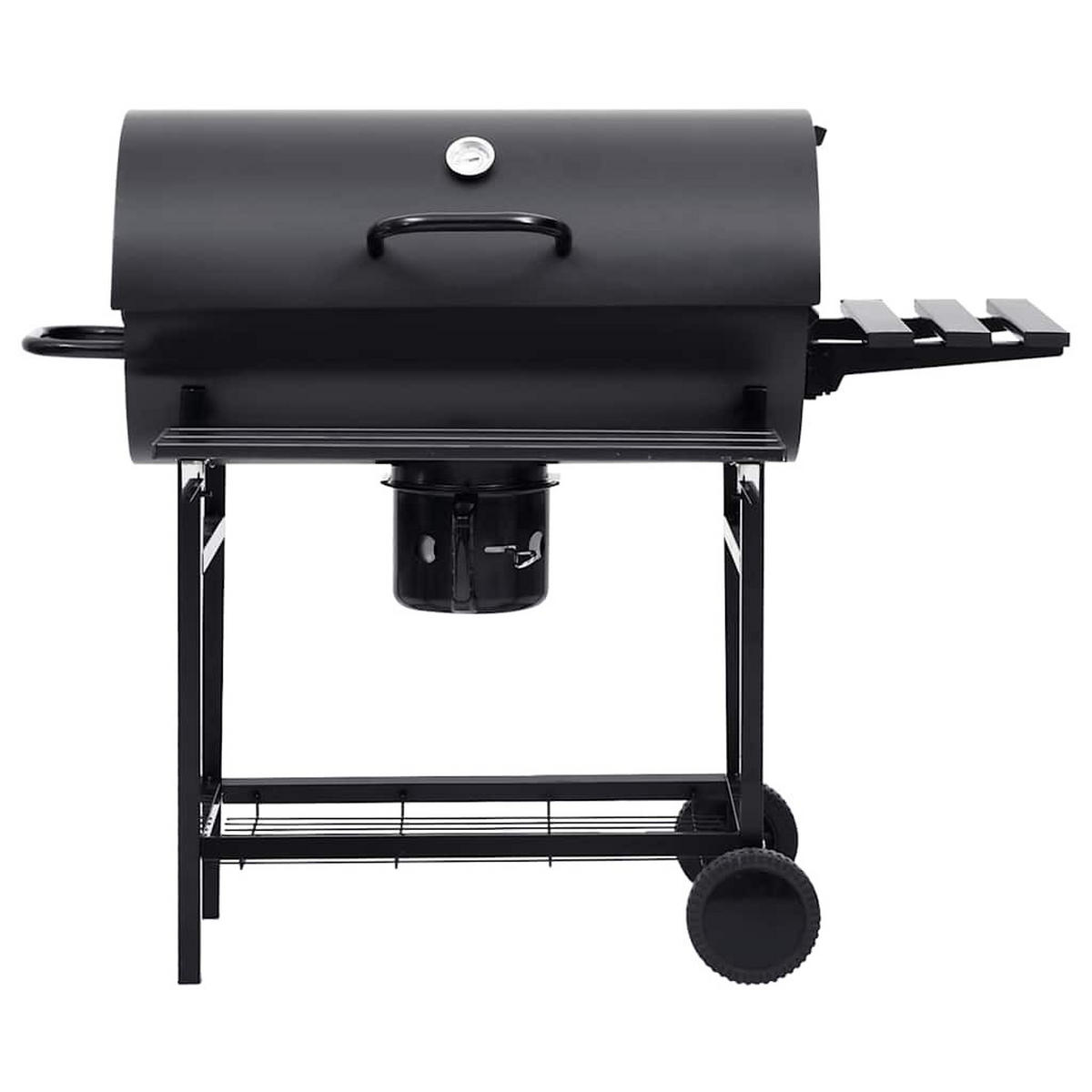 GRILLWAGEN Mit Rädern Und Ablagen Schwarz Stahl 115/85/95 Cm - Schwarz, Metall (30/93/68cm) - vidaXL