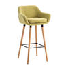 BARHOCKER Grande, Gestell Holz, Stoff Hellgrün - Braun/Grün, Holz/Textil (55/99/46cm) - TPFLiving