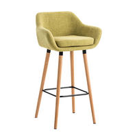 BARHOCKER Grande, Gestell Holz, Stoff Hellgrün - Braun/Grün, Holz/Textil (55/99/46cm) - TPFLiving