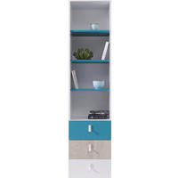 REGALKOMBINATION Spuki in Weiß, Eiche & Meerblau – Standregal mit Schubkästen - Weiß, Holzwerkstoff (80/200/120cm)