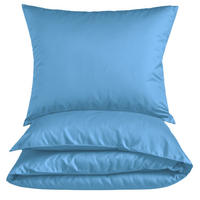 MAKO-SATIN-BETTWÄSCHE 135x200 Bettbezug einfarbig 100% Baumwolle - Uni Hell-blau - Blau, Textil (135/200cm) - Carpe Sonno