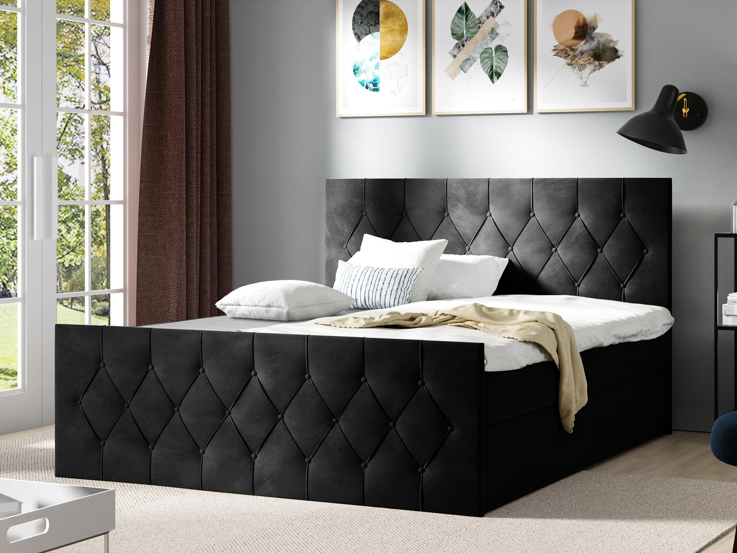 BOXBETT Sky Lux - Schwarz, Holz (120/200cm) - MIRJAN24