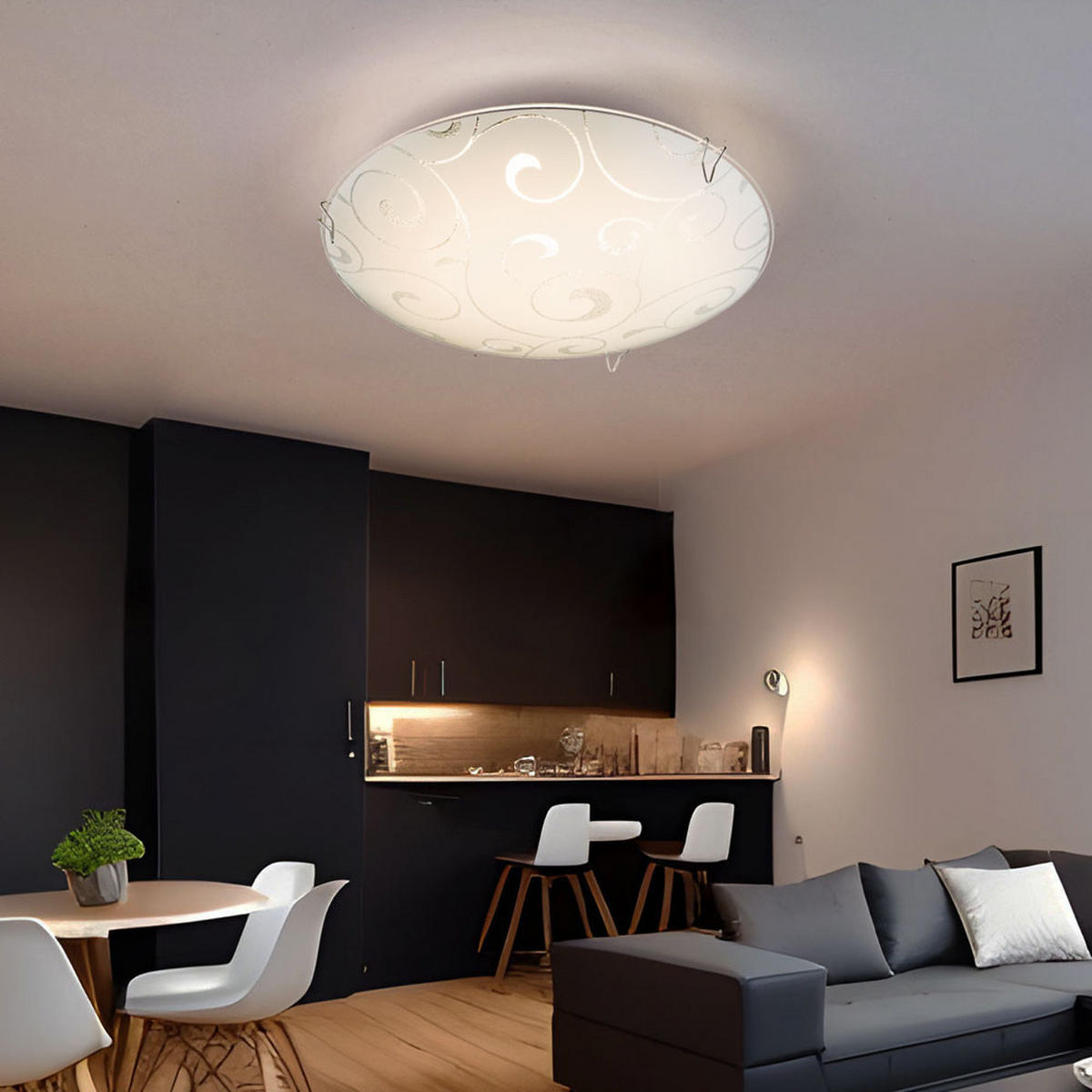 LED DECKENLEUCHTE Glas Weiß - Weiß, Glas (20/20/6cm)