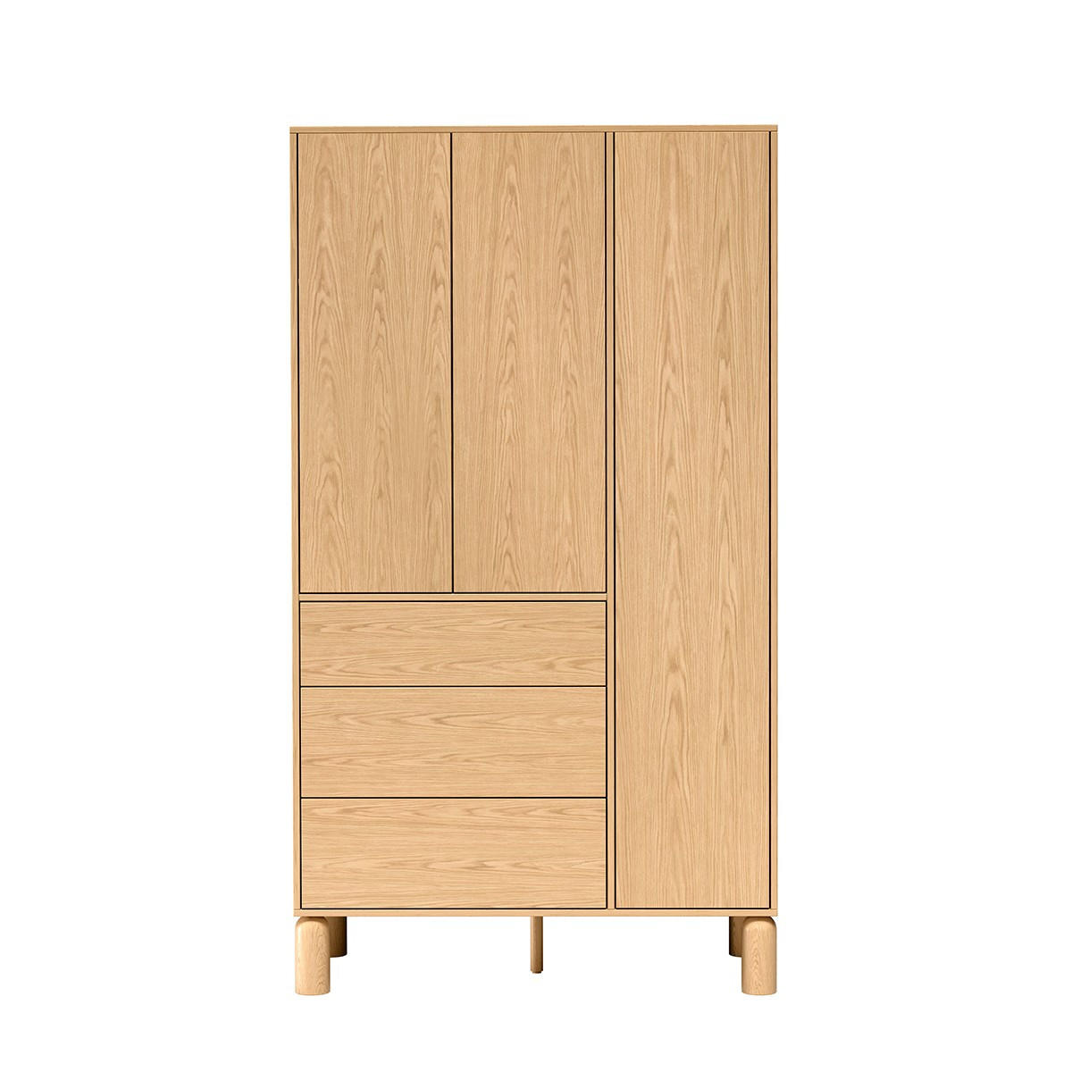 DREHTÜRENSCHRANK SABBIA 110/197/55cm 3-türig Eichefarben - Eichefarben, Holzwerkstoff (110/197/55cm) - MASSENO