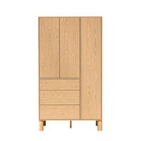 DREHTÜRENSCHRANK SABBIA 110/197/55cm 3-türig Eichefarben - Eichefarben, Holzwerkstoff (110/197/55cm) - MASSENO