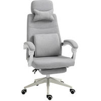 DREHSTUHL 62/68/117-127 cm grau aus Polyester mit Fußstütze und 160° Rückenlehne - Grau, Kunststoff (68/117/62cm) - OKWISH