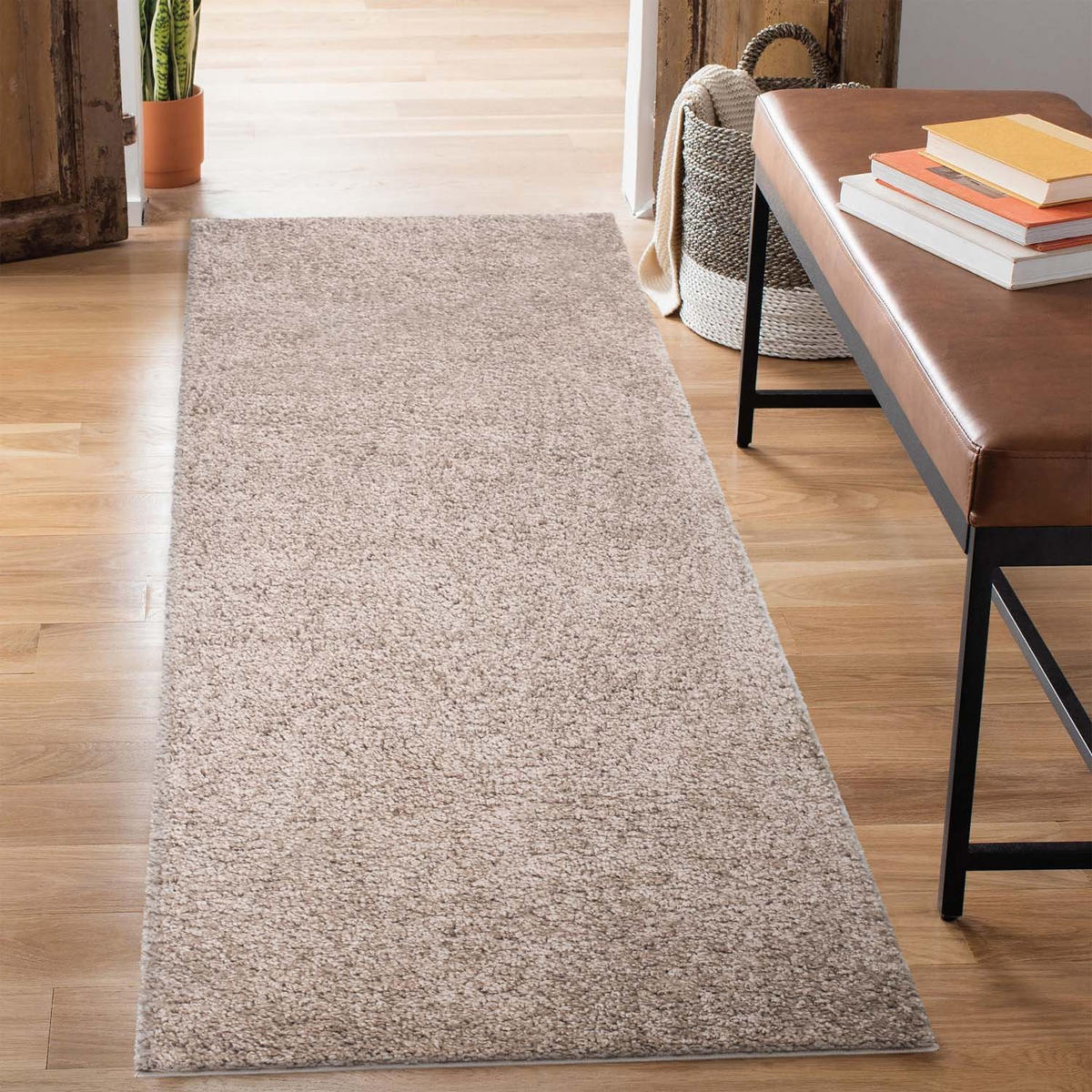 HOCHFLOR-TEPPICH City Shaggy 500 Sand 80x300 cm - Beige, Textil (80/300cm) - carpet city