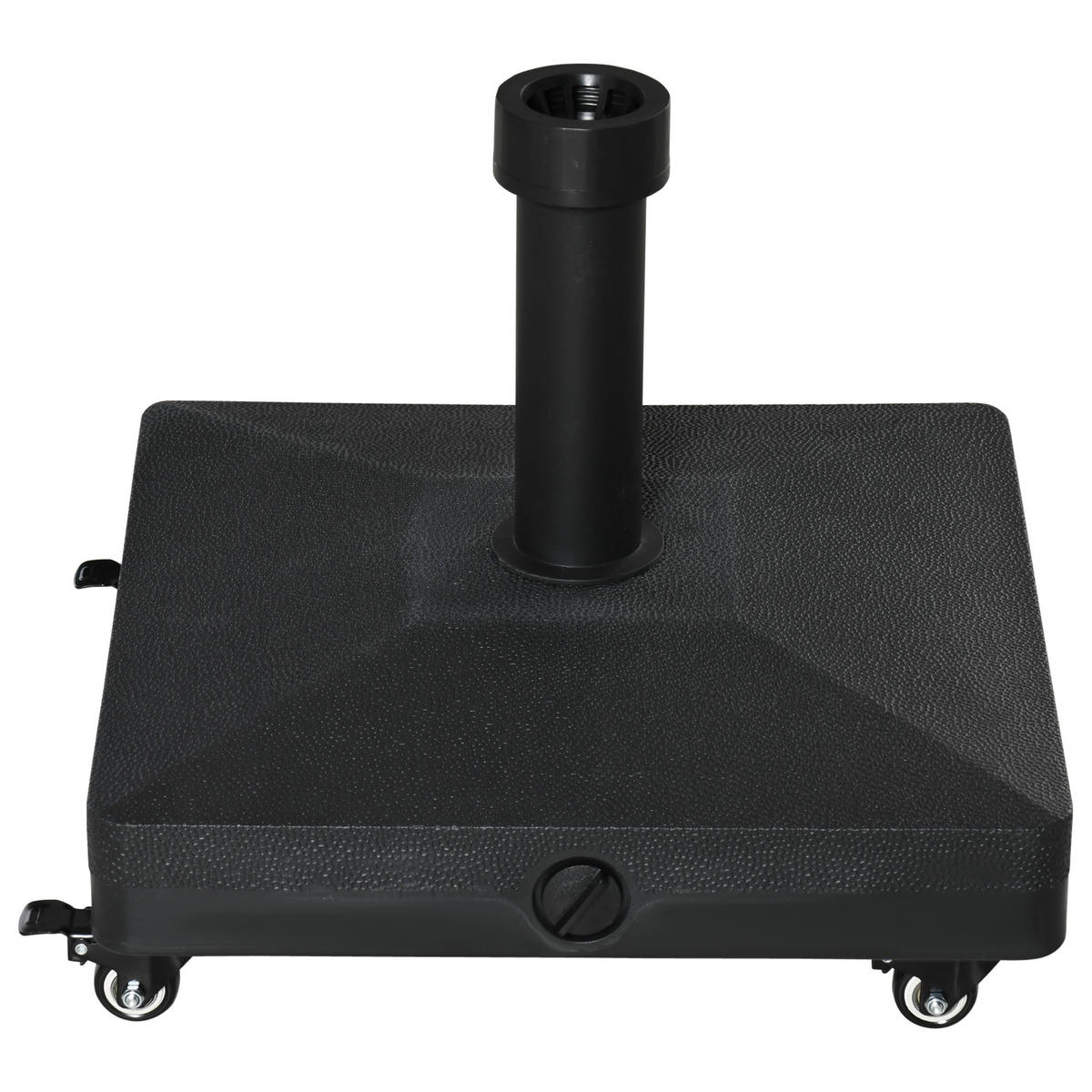 SONNENSCHIRMSTÄNDER DE-05568 Quadratisch, befüllbar mit Rolle Schwarz - Schwarz, Kunststoff (45/45cm) - ComfortXL