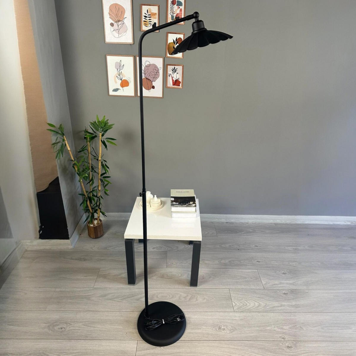 STEHLAMPE Falen 180 Cm - Schwarz, Metall (35/35/180cm) - Bamyum