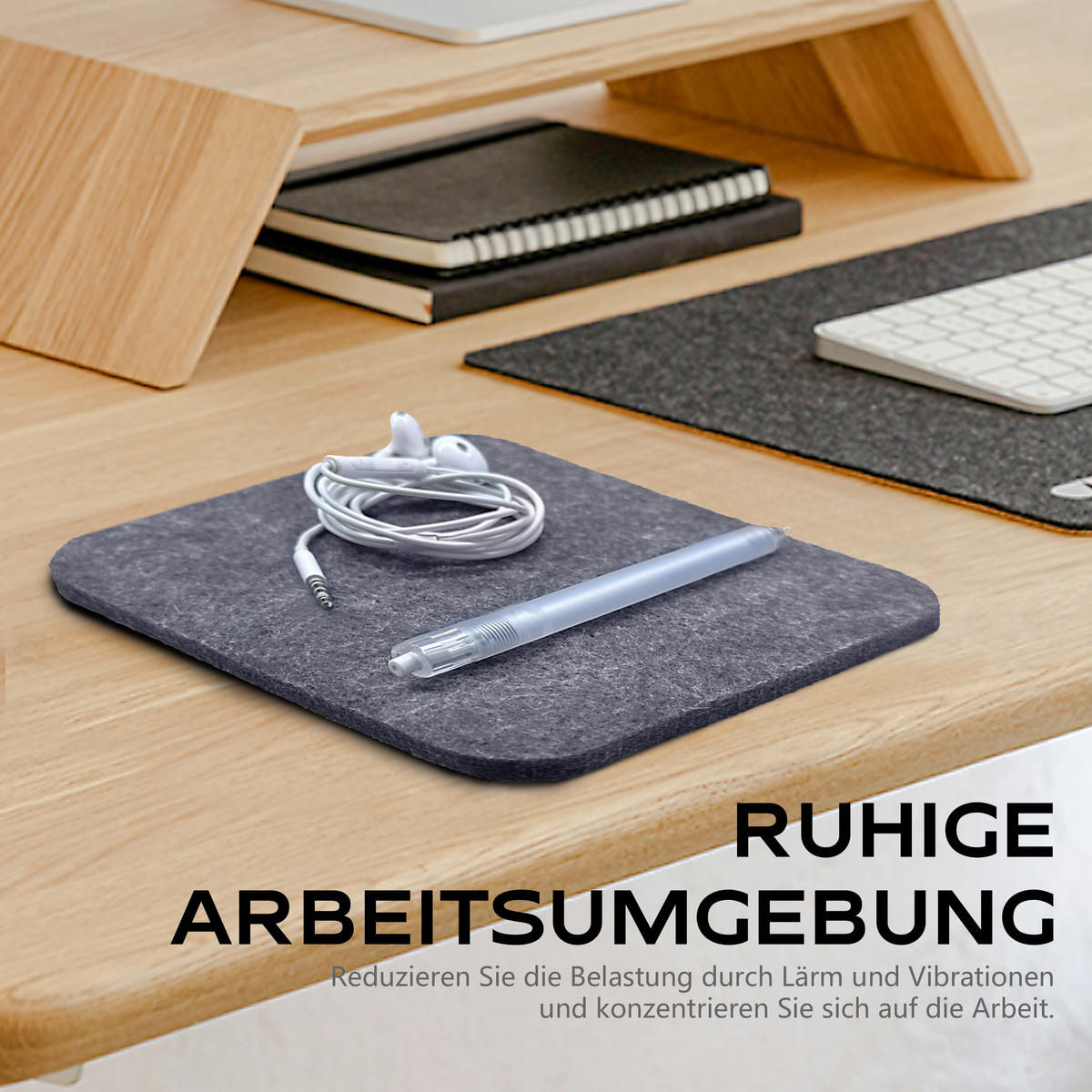 FILZUNTERSETZER Quadratische saugfähiger Filz schmutzabweisend grau 6er-Set - Grau, Textil (16/0.8/16cm) - Vercart