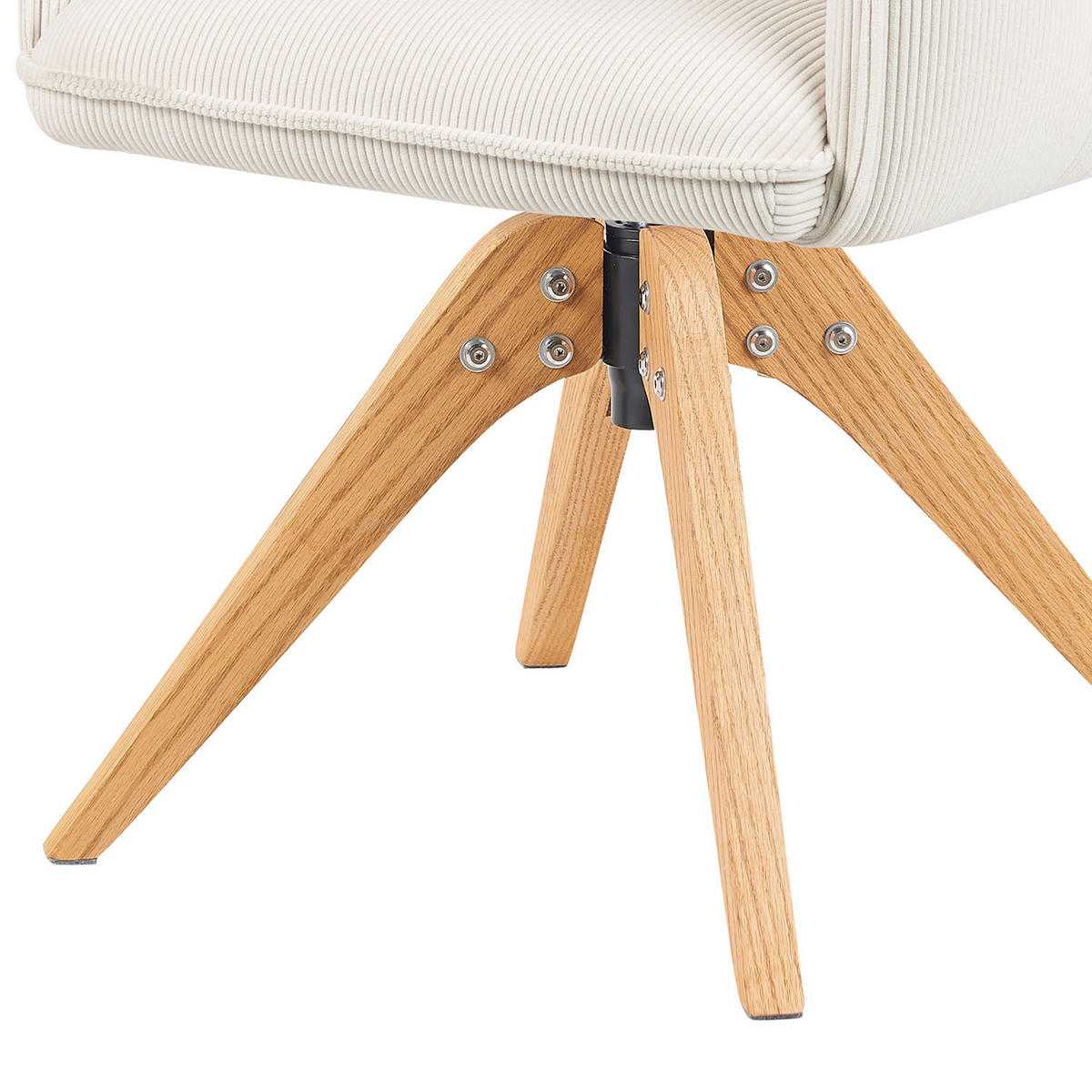 ARMLEHNSTUHL Mika-Emil - Honigeiche/Creme, Eichenholz/Holz (60/88/63cm) - DUBI Möbel