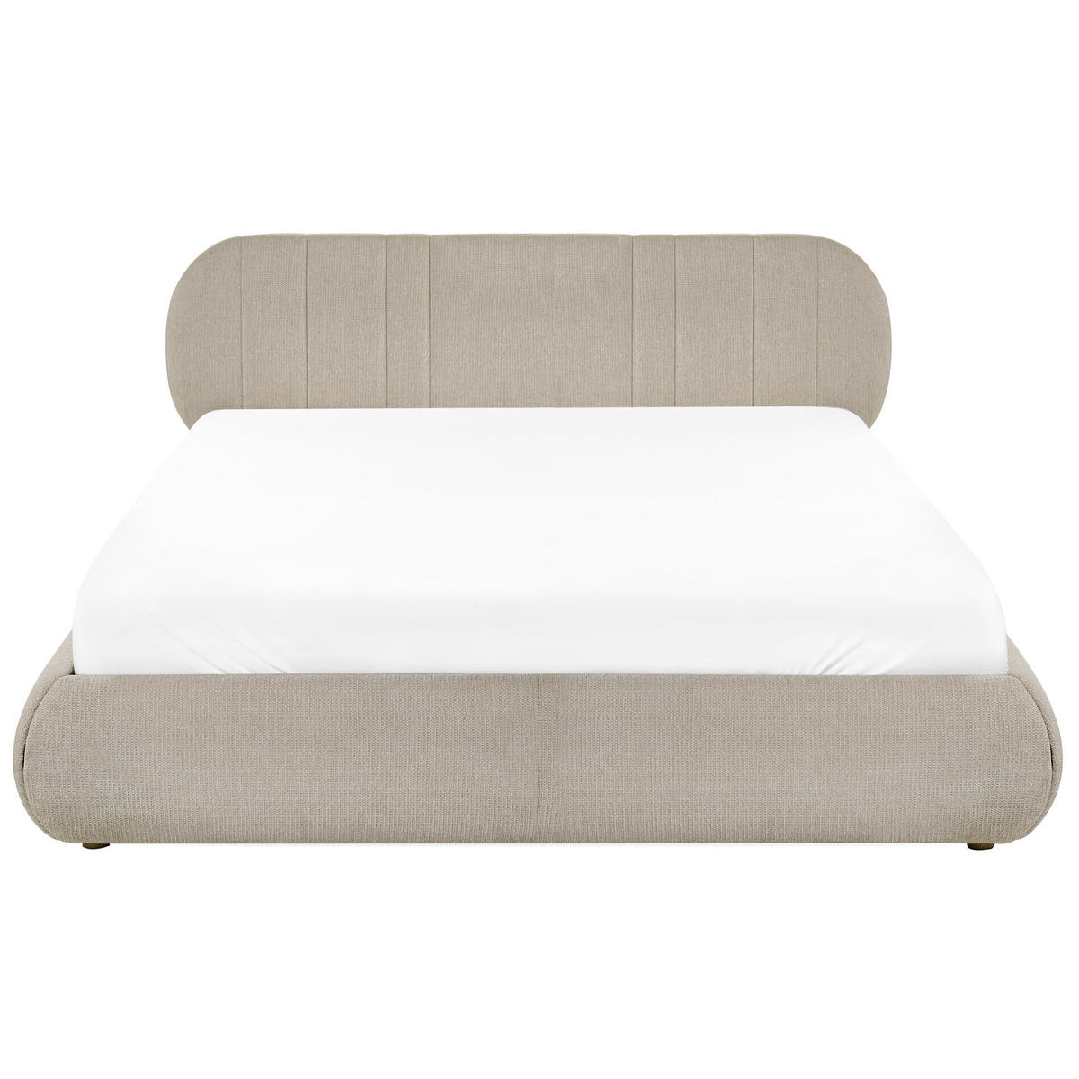 BETT mit Stauraum 180/200 cm Stoff Taupe Campan - Taupe, Textil (180/200cm) - Beliani