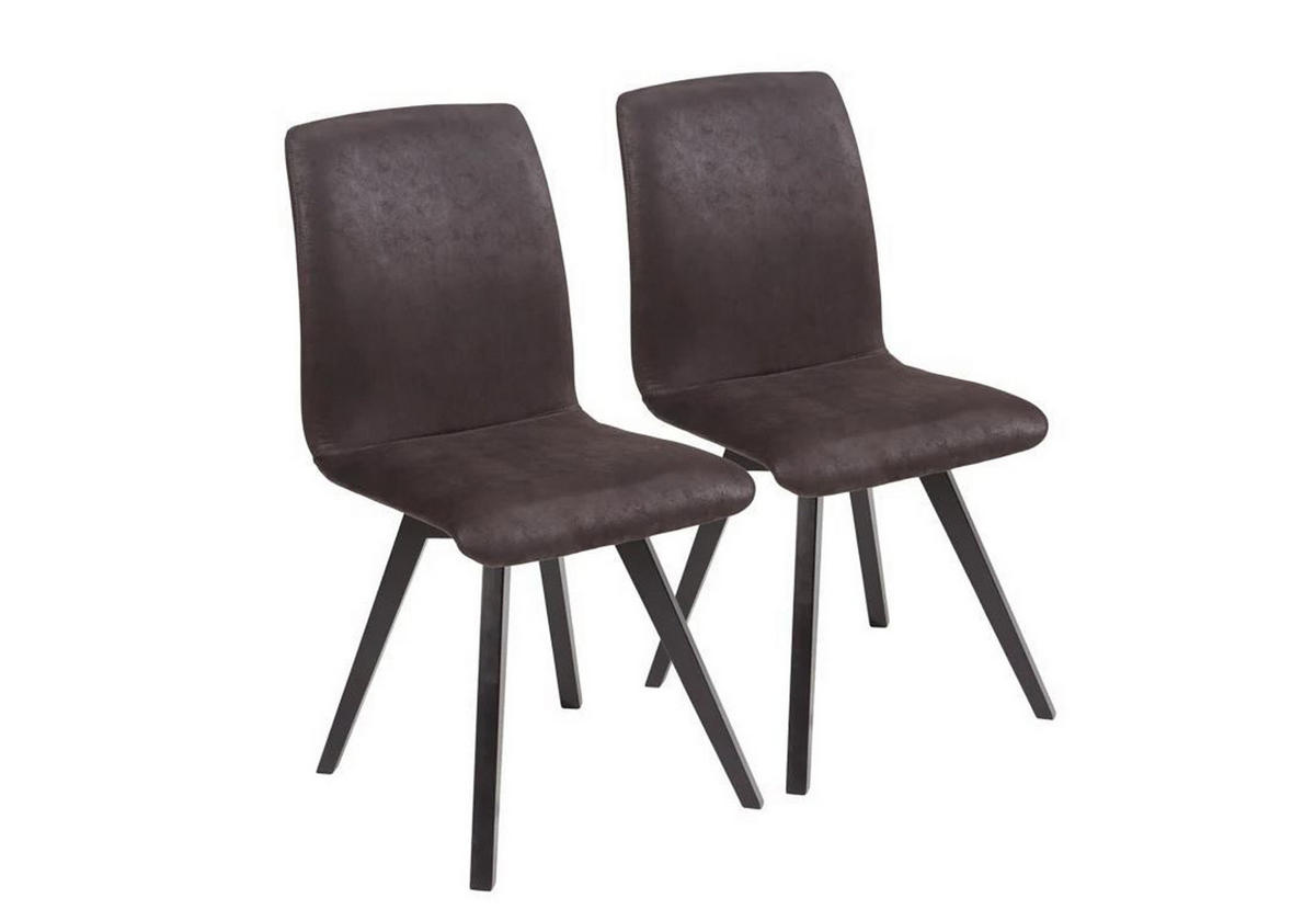 POLSTERSTUHL (2er-Set) Delphine Massivholz 48 x 56 x 92 Schwarz/Braun - Schwarz/Braun, Holz (56/92/48cm) - 58aufmkessel