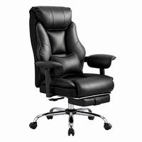 BÜROSTUHL ergonomisch höhenverstellbar Schwarz mit Fußlehne - Schwarz, Metall (77/125.5/35.5cm) - Meubliv