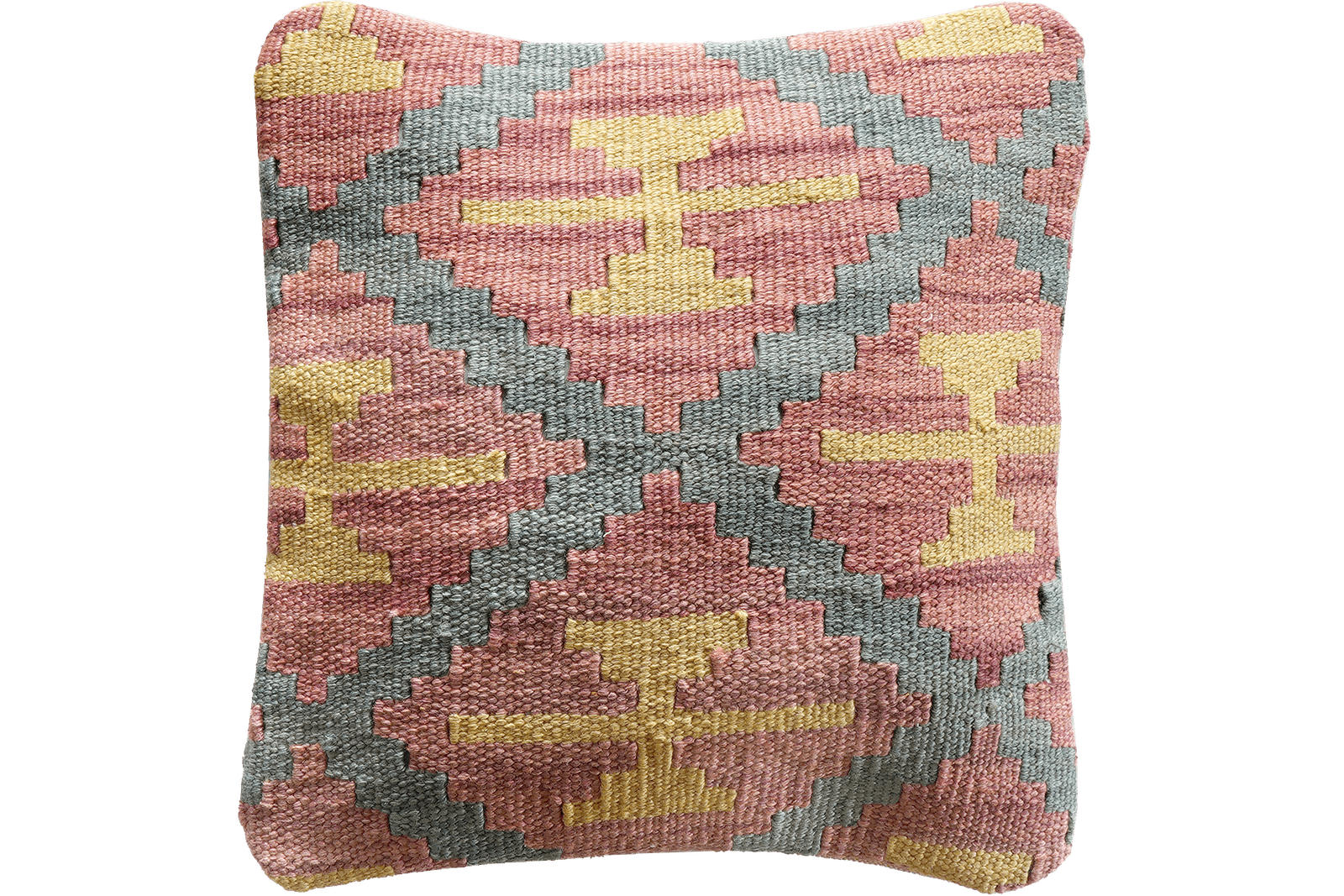 KELIM-KISSENHÜLLE handgewebt Bunt 40/40 cm Schurwolle - Multicolor, Textil (40/40cm) - Looma