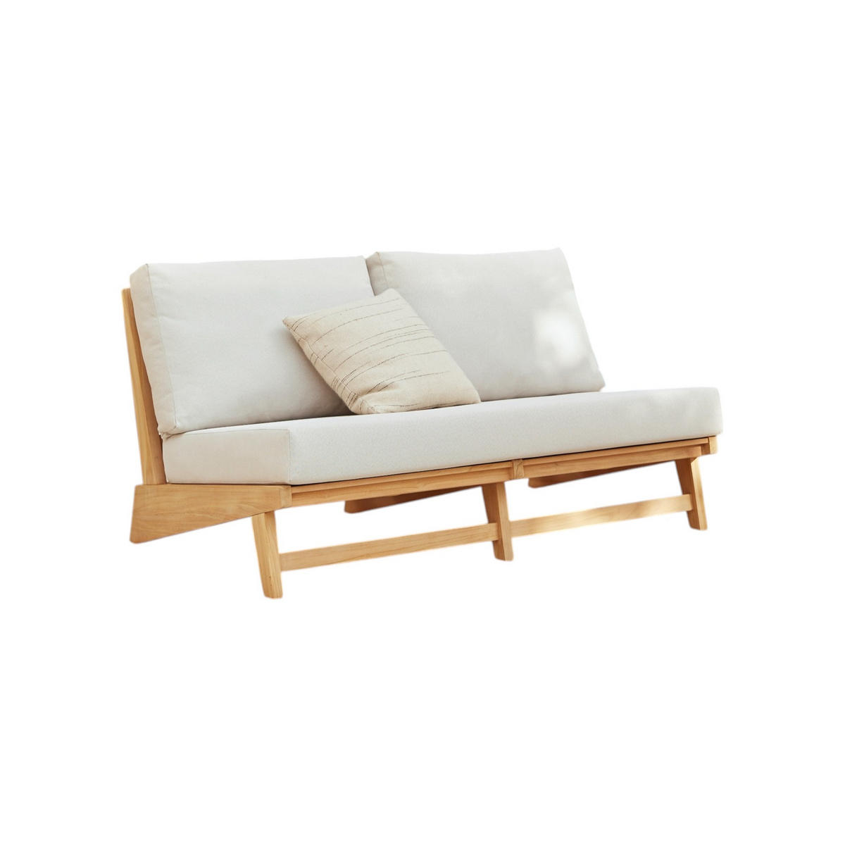 GARTENBANK Olia Weiß aus Teak - Weiß, Holz (139/69/90cm) - Tikamoon