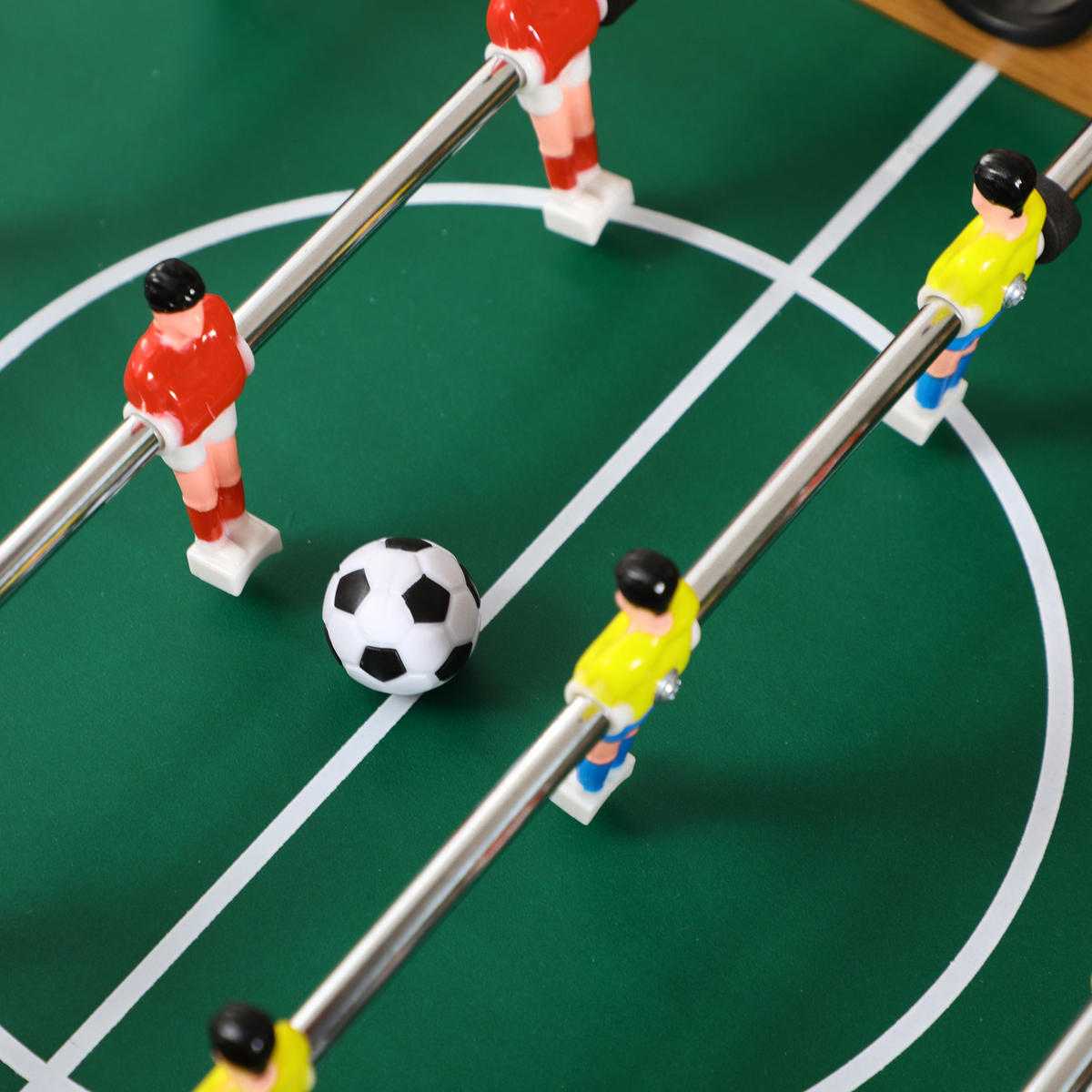 TISCHFUSBALL DE-18852 mit 18 Spielern & 2 Bällen - Naturfarben, Holzwerkstoff (37/69cm) - ComfortXL