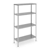 METALLREGAL - Silberfarben, Holzwerkstoff/Kunststoff (75/150/30cm) - Relaxdays