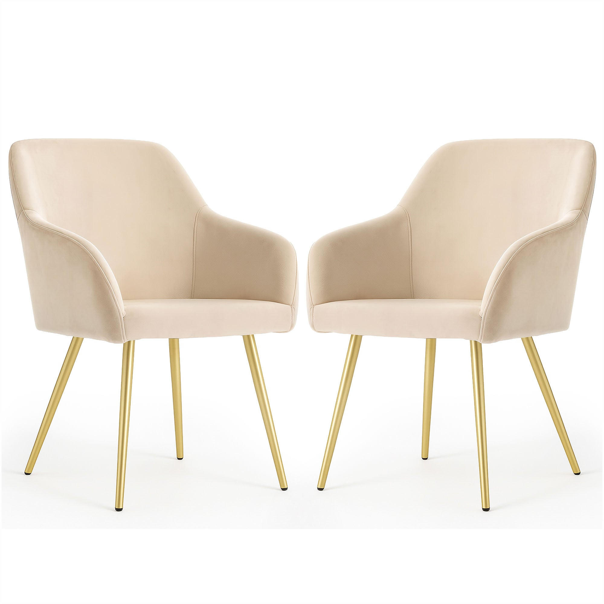 POLSTERSTUHL 2er Set, Metallbeine Creme 54,5/83/58 - Creme, Textil (55/83/58cm) - RAUMHIRSCH FURNITURE