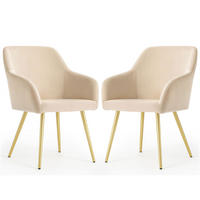 POLSTERSTUHL 2er Set, Metallbeine Creme 54,5/83/58 - Creme, Textil (55/83/58cm) - RAUMHIRSCH FURNITURE