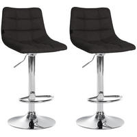BARHOCKER 2er Set James Stoff chrom schwarz - Chromfarben/Schwarz, Textil/Metall (43/108.5/46.5cm) - TPFLiving