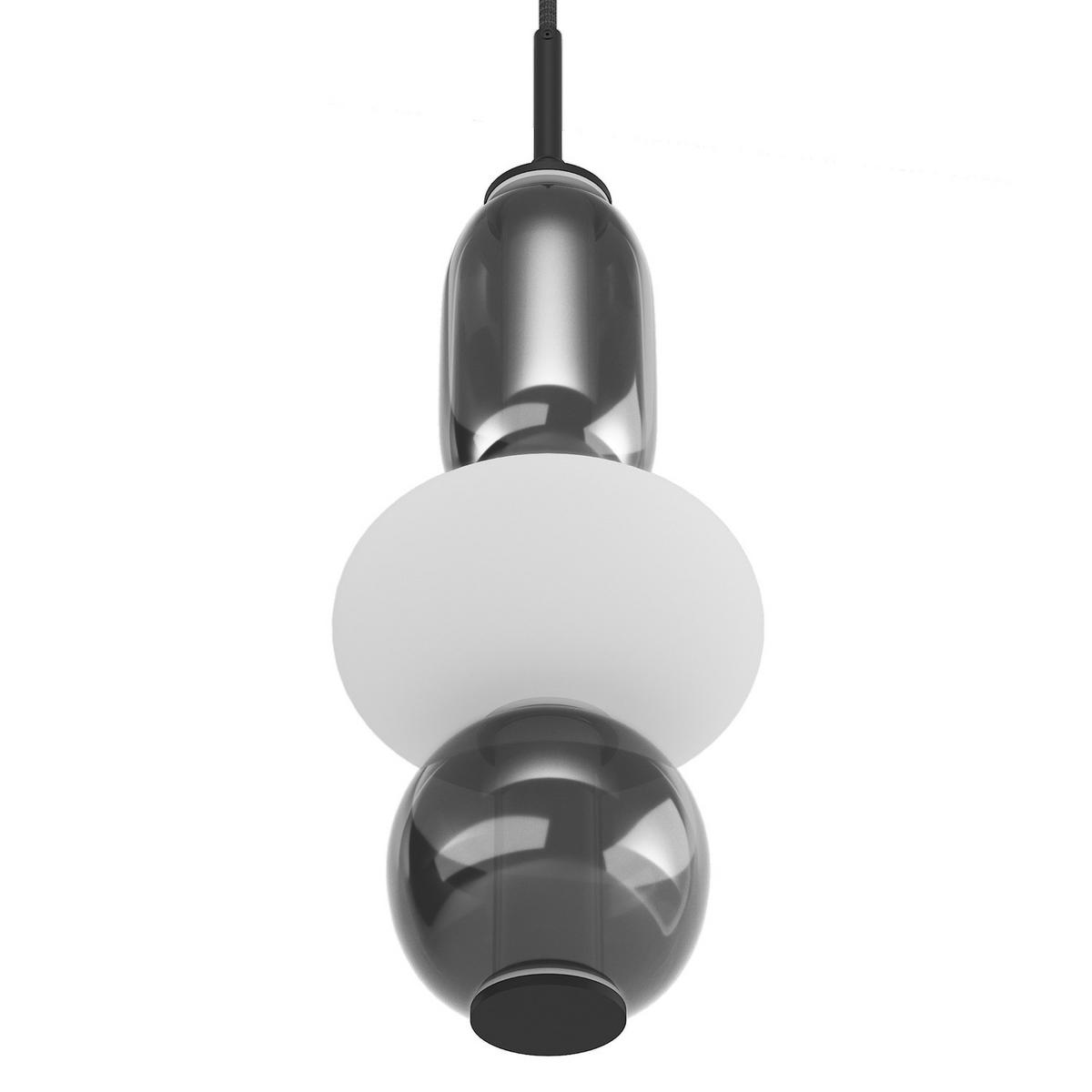 PENDELLEUCHTE - Glas / Eisen - 1-flammig - Schwarz/Weiß, Glas/Metall (17/17/150cm) - home24
