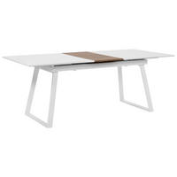 ESSTISCH 160-200/90/75 cm Weiß, Hellbraun Rechteckig Kaluna - Weiß, Holzwerkstoff (200/90/75cm) - Beliani