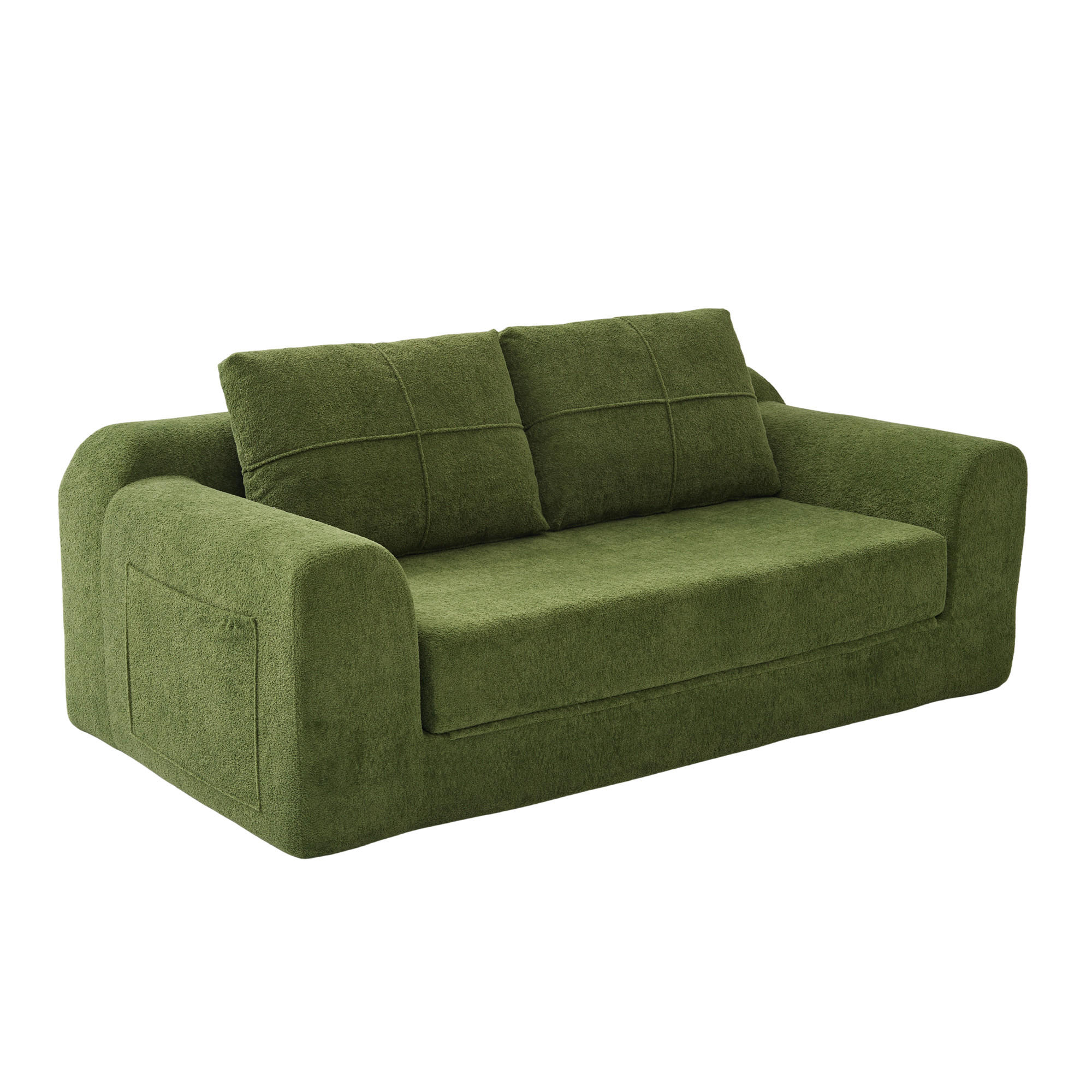 SCHLAFSOFA DE-35076 klappbar 2-in-1 Grün - Grün, Textil (96/61.5/178cm) - ComfortXL