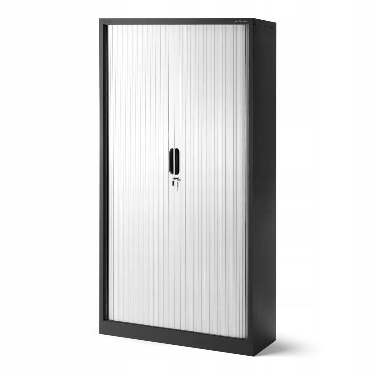 ROLLADENSCHRANK DAMIAN - Anthrazit/Weiß, Metall (90/185/45cm) - Jan Nowak