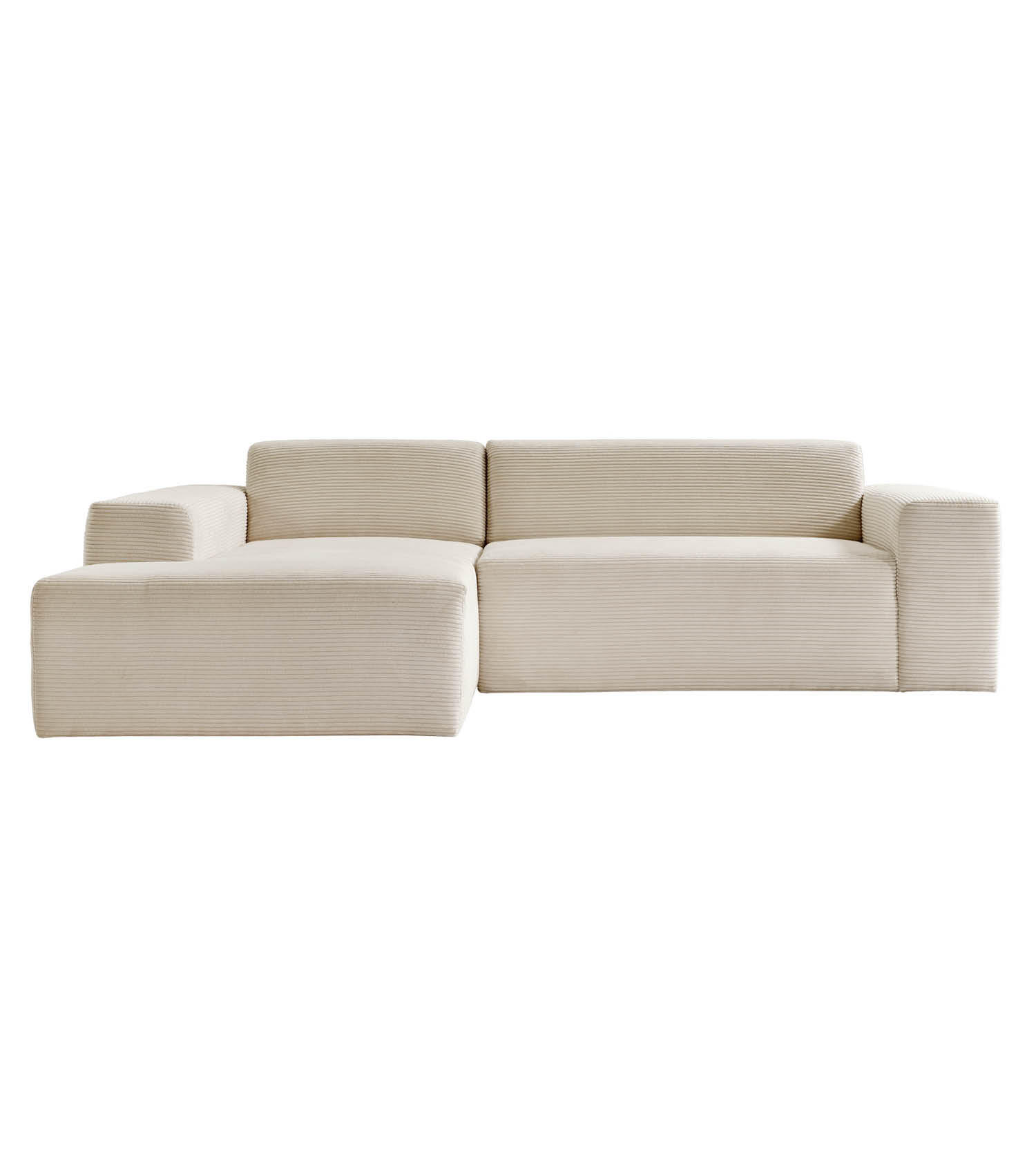 ECKSOFA Die Lässige Recamiere links - Beige, Textil (253/188cm) - Mokebo