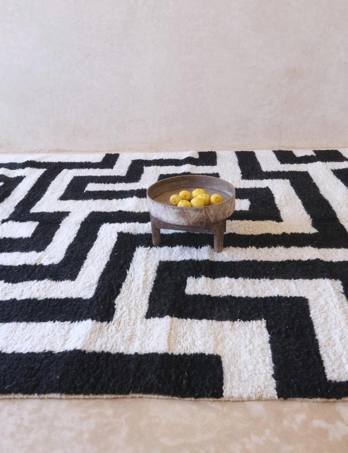 BERBERTEPPICH mit Labyrinthmuster 242x 347 cm - Schwarz, Naturmaterialien (242/347cm) - AFK Living