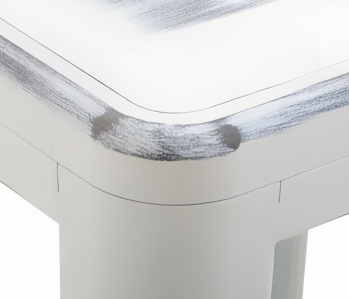 BARHOCKER Metall antik weiß - Eukalyptusholzfarben/Weiß, Metall (43/76/43cm) - CLP