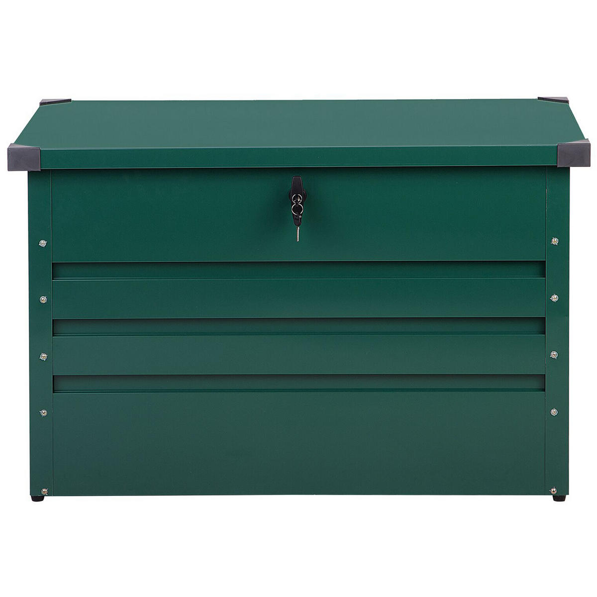 AUFLAGENBOX Stahl dunkelgrün 100/62 cm Cebrosa - Grün, Metall (100/64/62cm) - Beliani