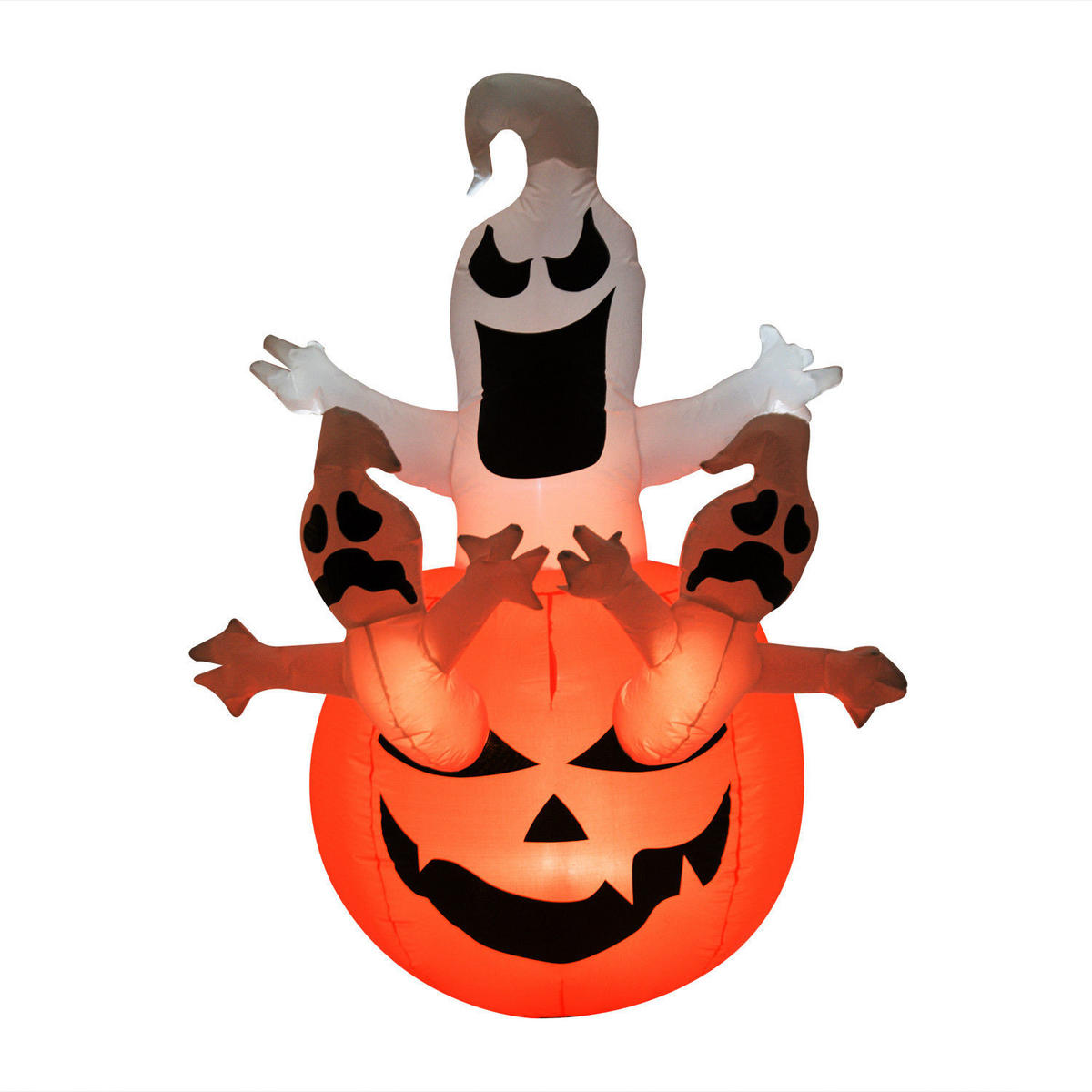 HALLOWEEN AUFBLASBARER KÜRBIS, Mehrfarbig, Polyester - Multicolor, Kunststoff (120/180/120cm) - HOMCOM