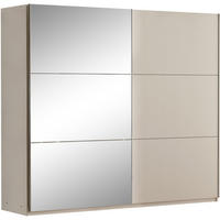 SCHWEBETÜRENSCHRANK Visto mit 2 Türen und Spiegel, 200 cm, Sandbeige - Sandfarben, Holzwerkstoff (200/215/65cm) - Beautysofa