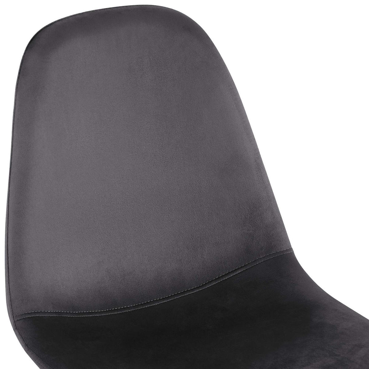 STUHL 4er Set Samt Dunkelgrau - Dunkelgrau/Schwarz, Textil/Metall (44/88/51cm) - CLP