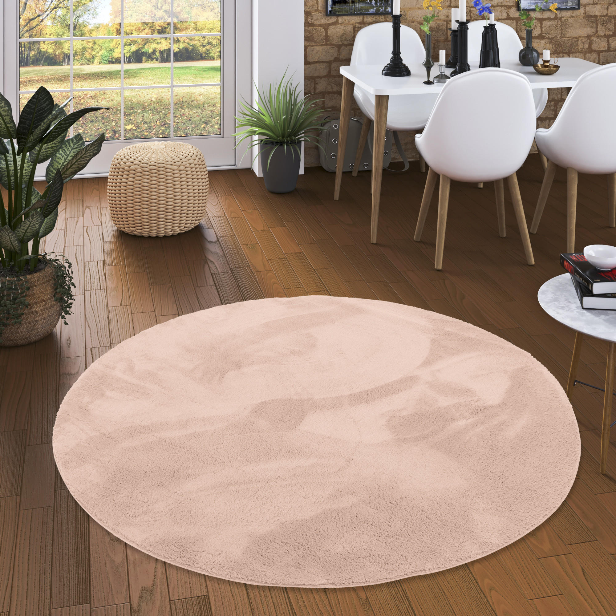 FELLTEPPICH SUPER SOFT PEARL RUND - Altrosa, Textil (200/200cm) - Pergamon