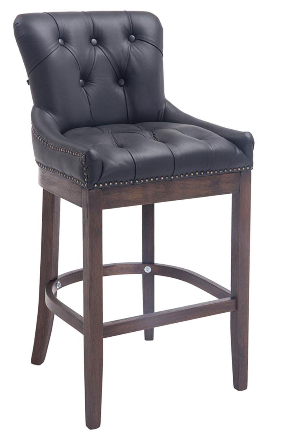 Thumbnail - CLP Barhocker, Schwarz, Leder, 55x109x57 cm, Esszimmer, Barmöbel, Barhocker