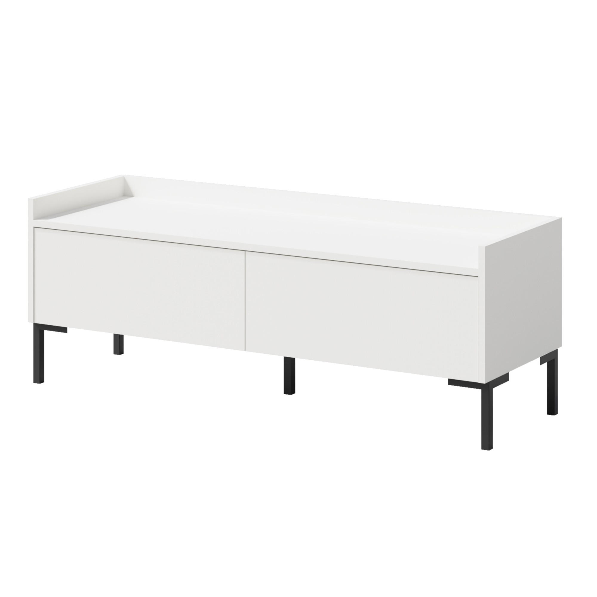 TV-LOWBOARD Liam 120 Weiß (stehend) - Schwarz/Weiß, Holzwerkstoff/Metall (120/45/41cm) - mzm24