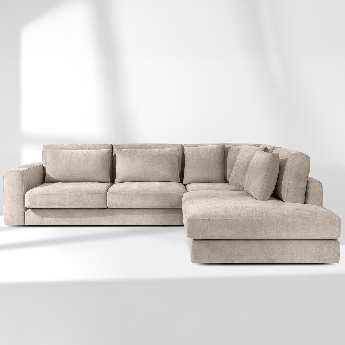 ECKSOFA rechts VERUS - Creme, Holz/Holzwerkstoff (297/248cm) - KONSIMO®