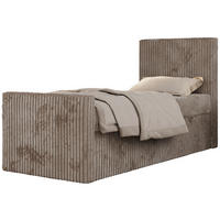 JUGENDBETT TILIO DUO 90/200 - Hellbraun Cord - H3 - Rechts Seite - Hellbraun, Textil (90/200cm) - MKS