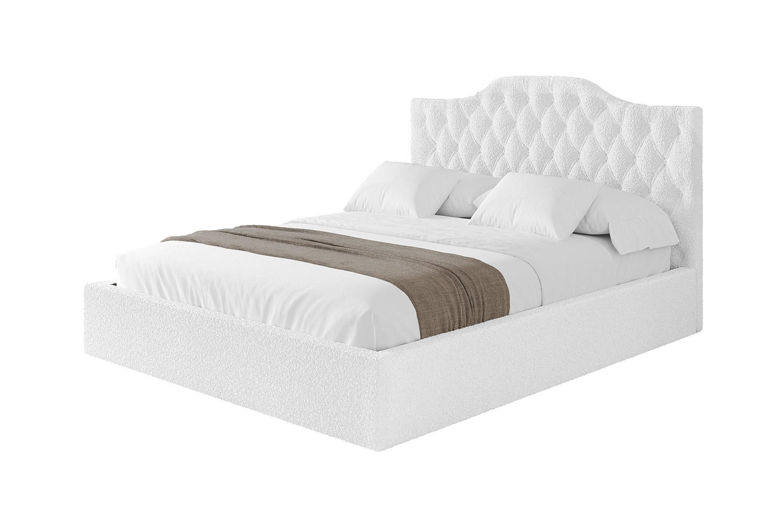 POLSTERBETT mit Bettkasten und Lattenrost, Boxbett ohne Matratze - FALIO 180x200 Weiß - Weiß, Holzwerkstoff/Textil (180/200cm) - ALTDECOR