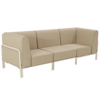 GARTENSOFA mit 3 Sitzplätzen, Beige - Beige, Textil (80/78/216cm) - Oviala