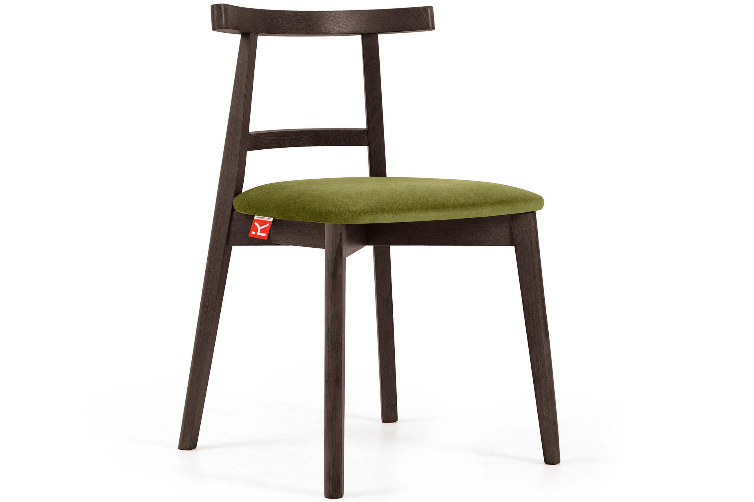 ESSTISCHSTÜHLE LILIO 2 St Vintage, Buchenholz / Stoff - Dunkelbraun/Olivgrün, Holz/Textil (47/76/45cm) - KONSIMO®