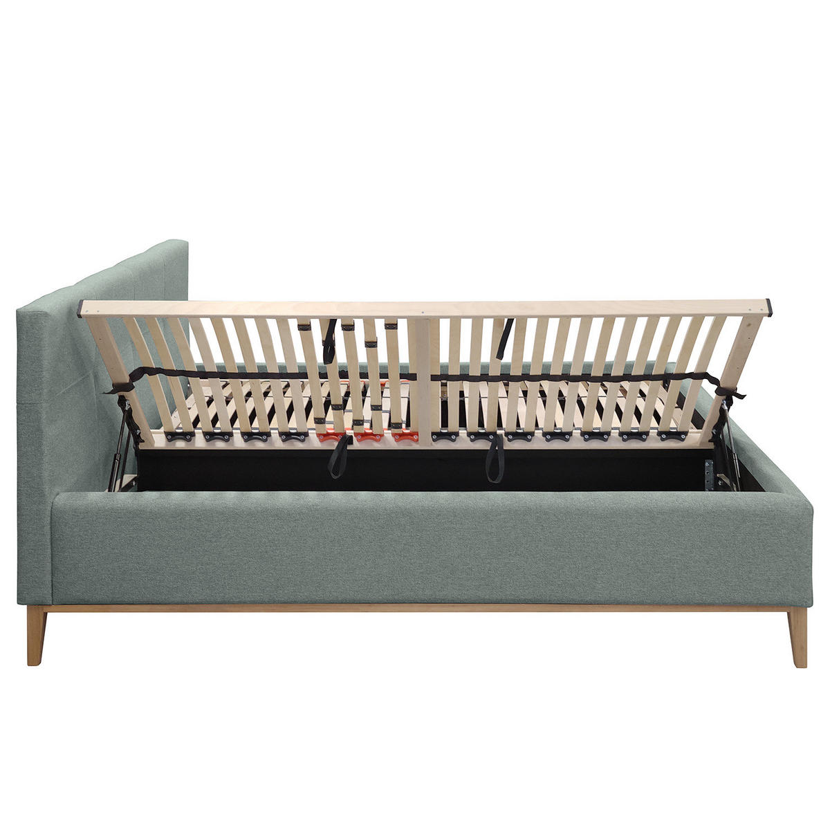 POLSTERBETT - Mintgrün, Textil (160/200cm) - home24