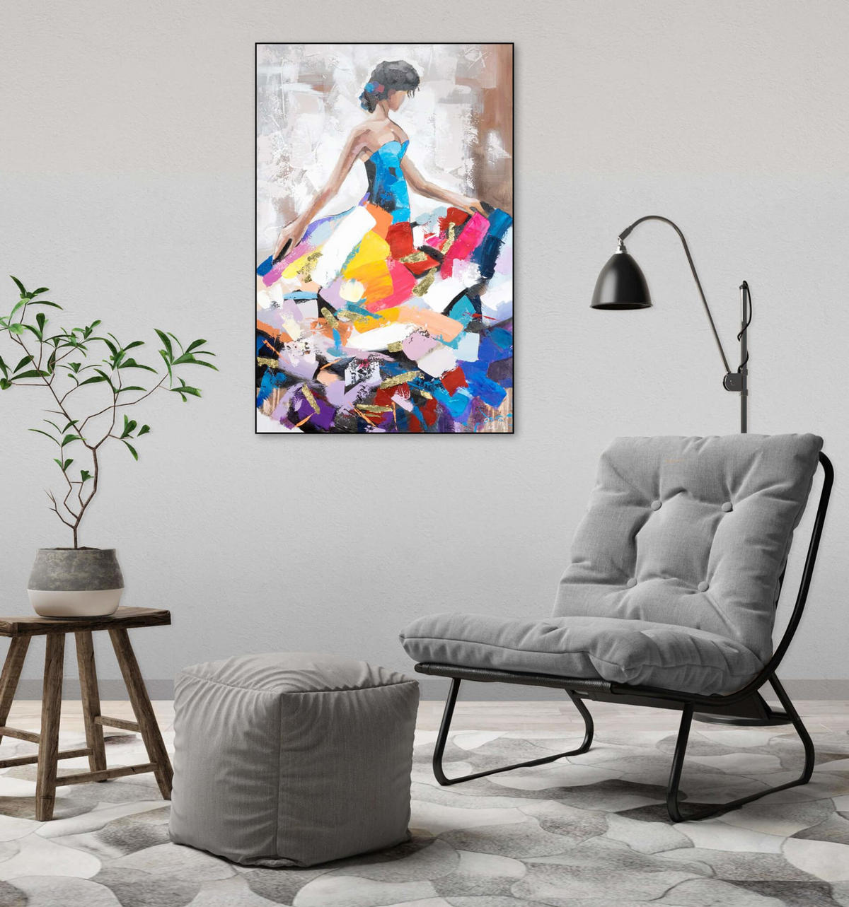 ACRYLBILD HANDGEMALT 60/90 cm - Multicolor, Holz/Textil (60/90cm) - KUNSTLOFT